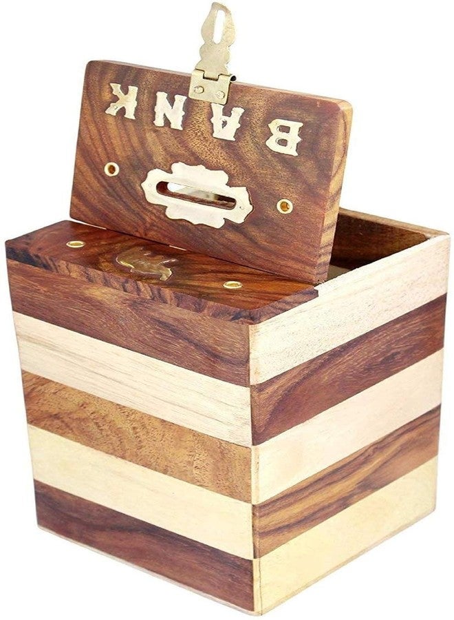 Giftoshopee Wooden Money Bank/Piggy Bank/Coin Box/Money Box/Gift for Kids, Adults (6 x 4 x 4) inches - Image 2